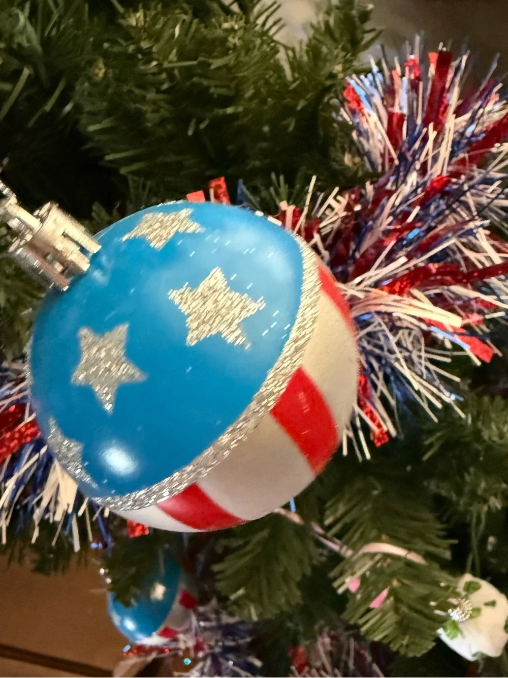 Patriotic Star & Stripe Blue  Ornament & Garland